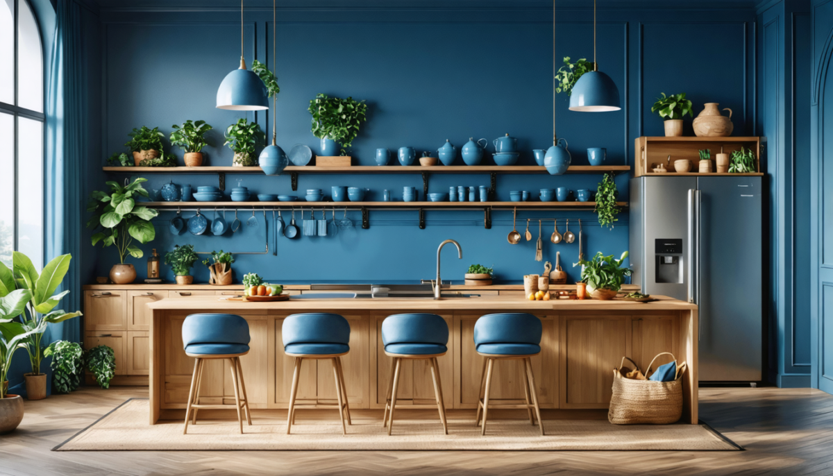 découvrez nos astuces déco pour associer avec élégance le bleu et le bois dans votre cuisine, et créer un espace chaleureux et moderne.