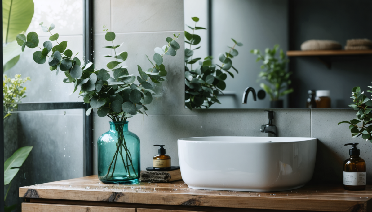 découvrez comment intégrer l'eucalyptus dans votre salle de bain pour une déco naturelle et profiter de ses bienfaits apaisants et purifiants.