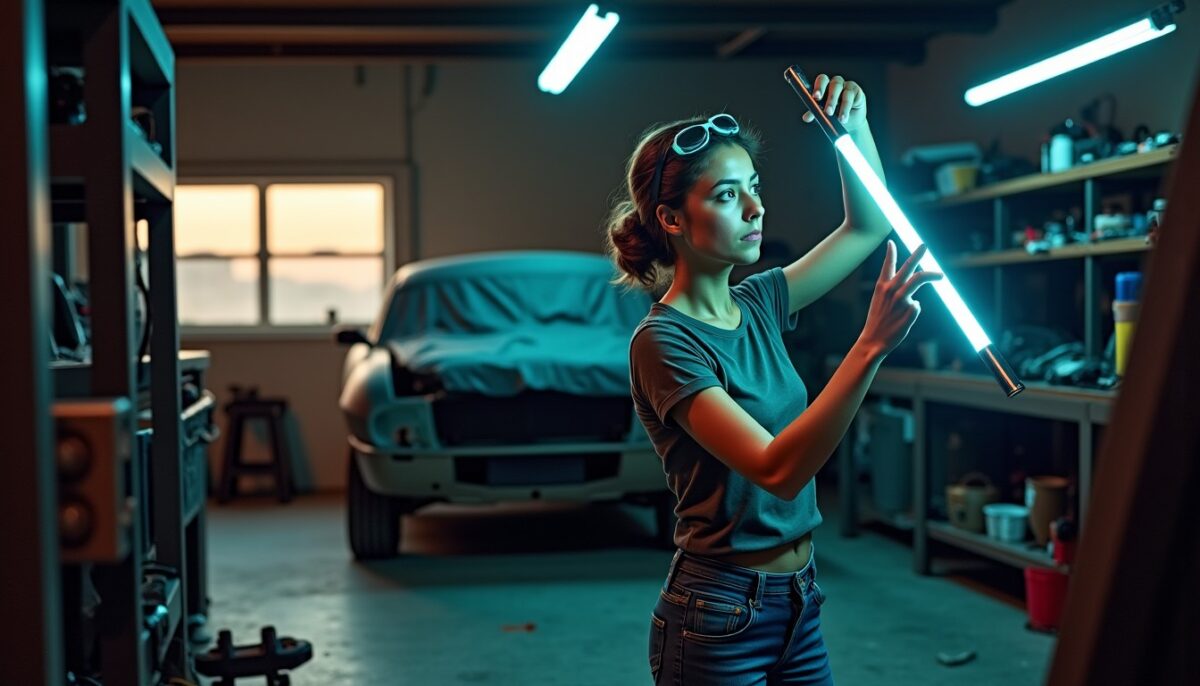 Comment orienter correctement l'installation d'un néon dans un garage ?